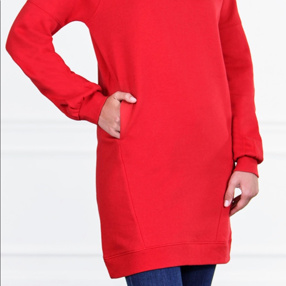1 Left! 2X-3X Metropolitan Fleece Dress/Tunic : Red